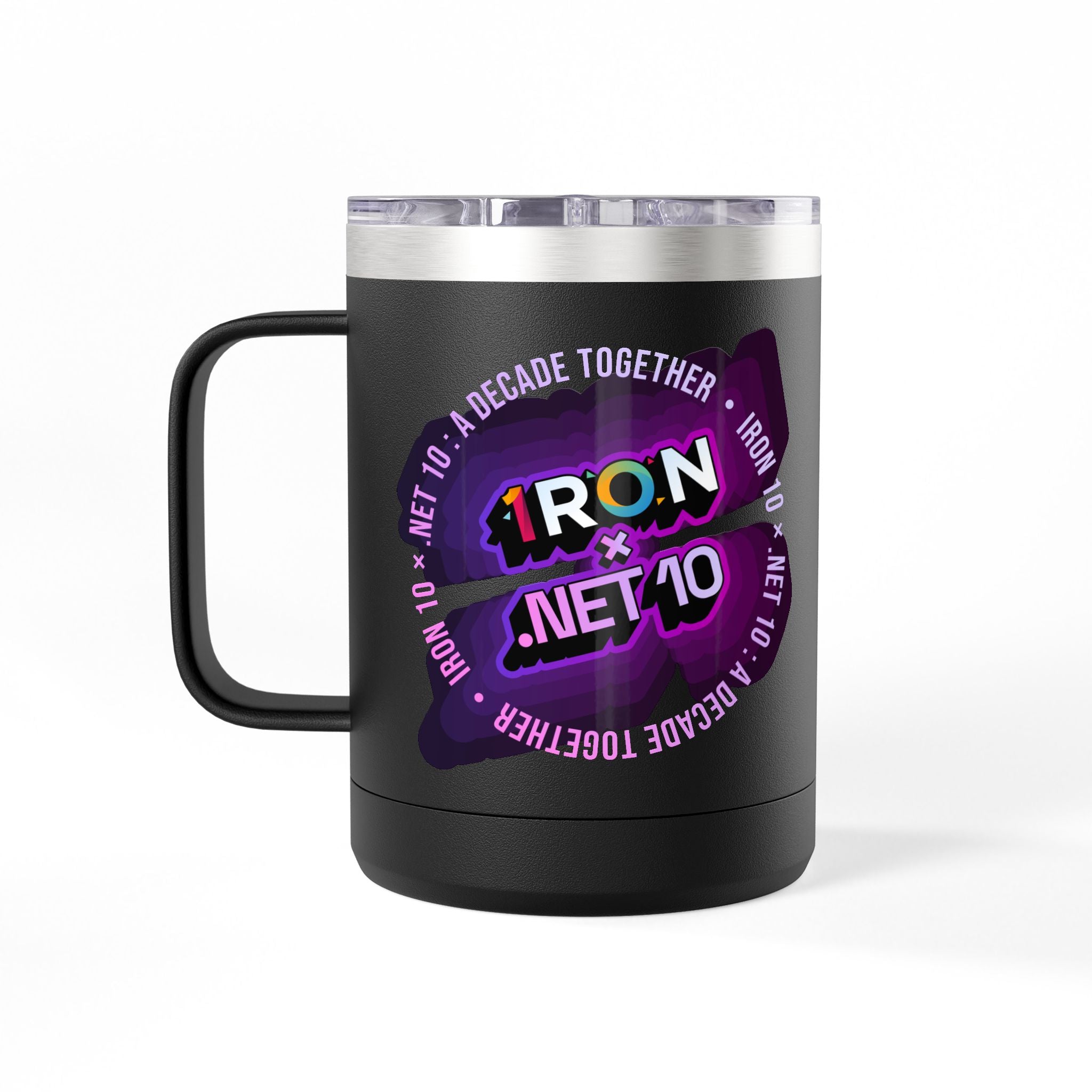 .NET 10 x Iron10 Coffee Mug Tumbler (Black)