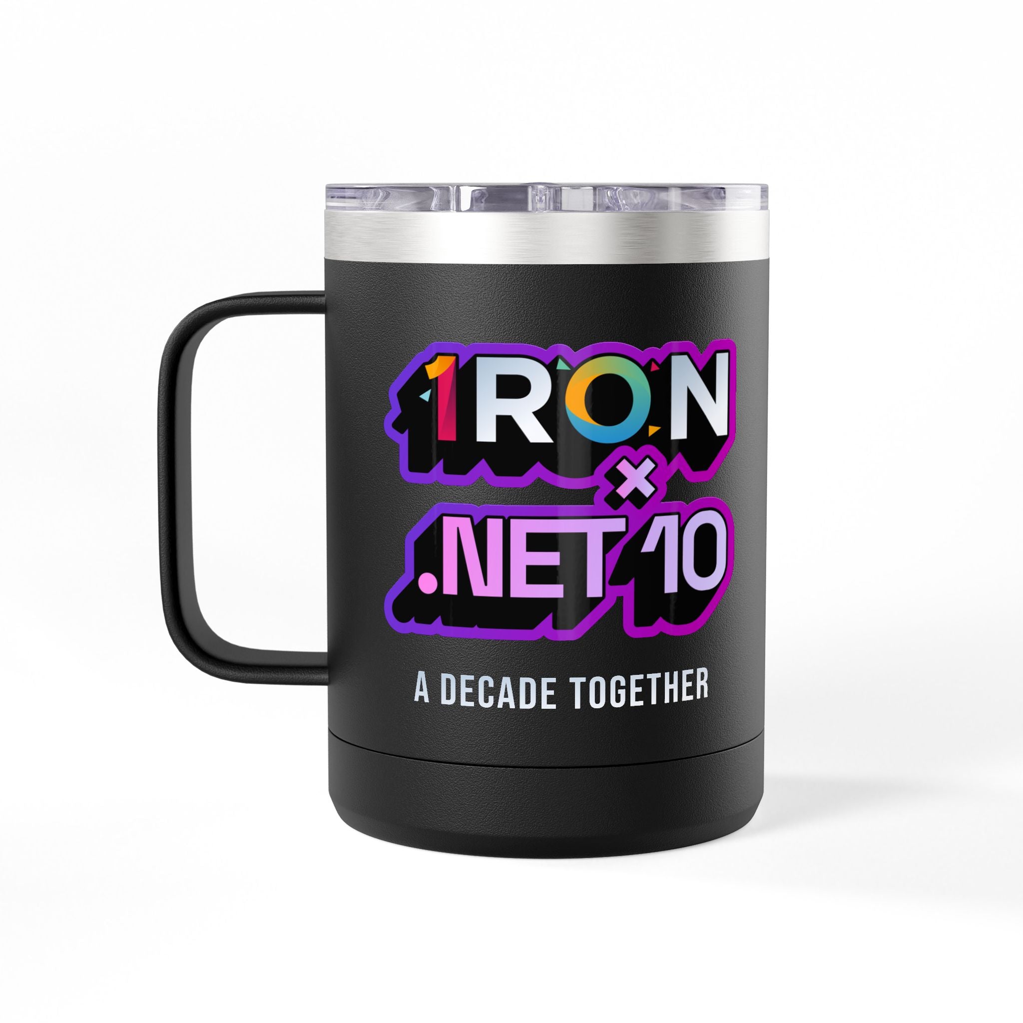 .NET 10 x Iron10 Coffee Mug Tumbler (Black)