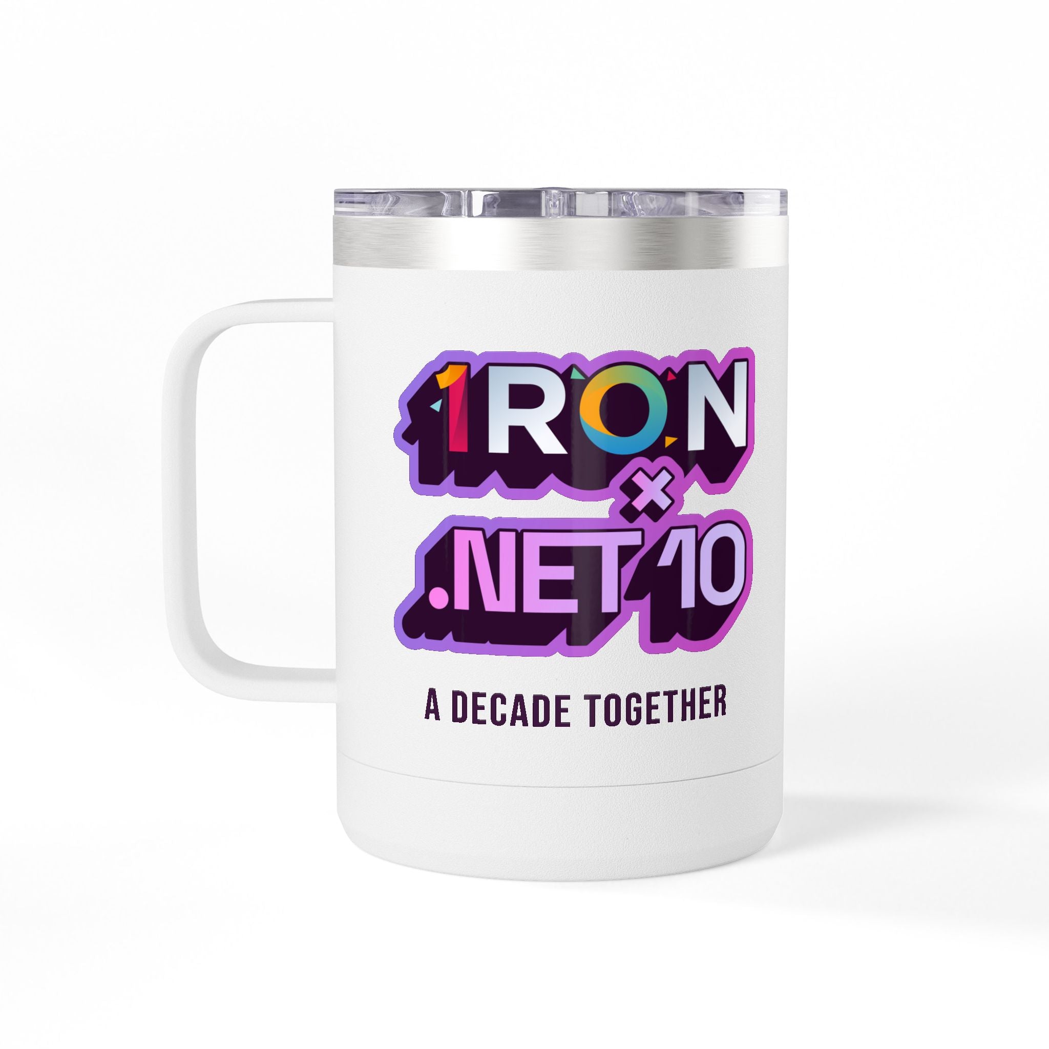 .NET 10 x Iron10 Coffee Mug Tumbler (White)
