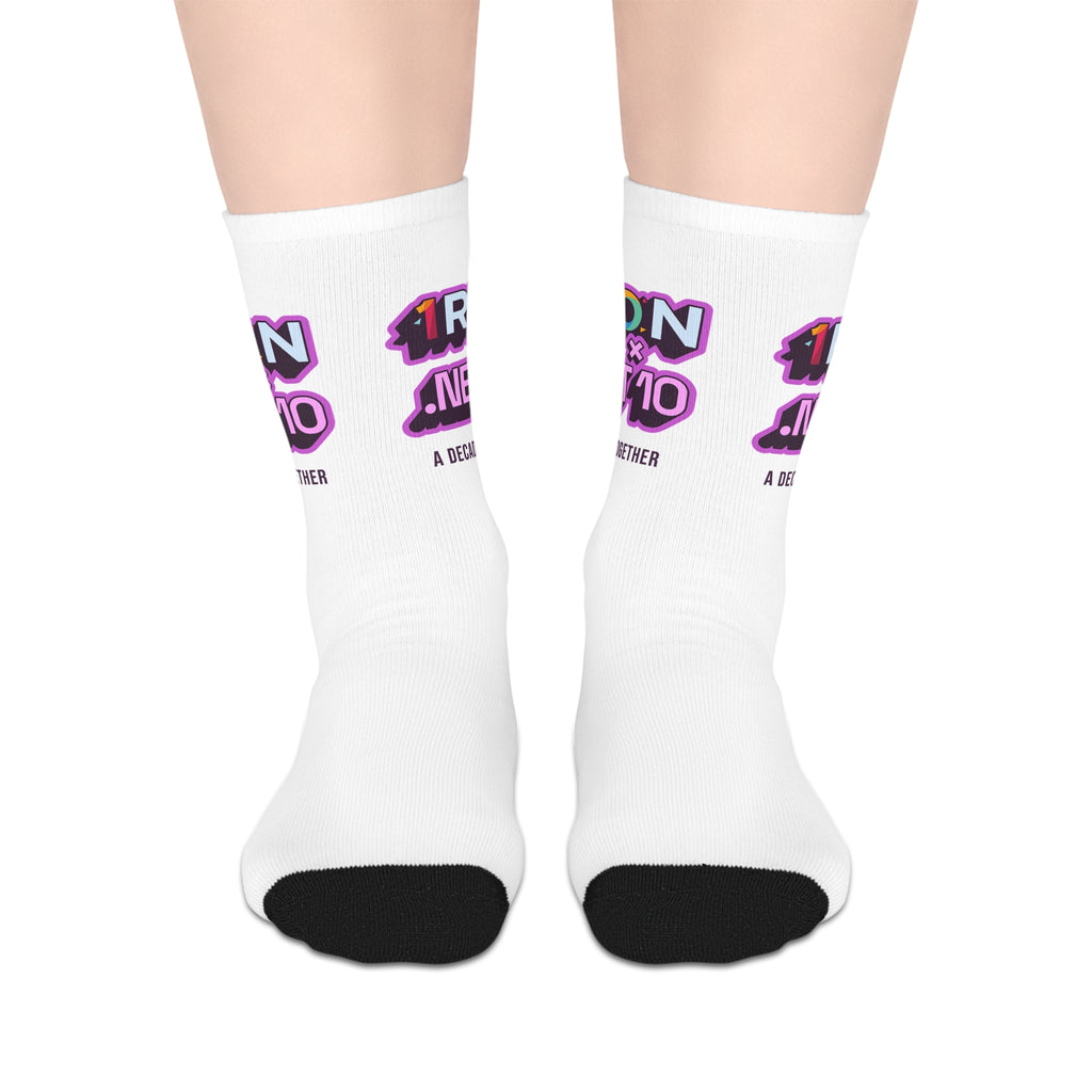 .NET 10 x Iron10 Socks (White)