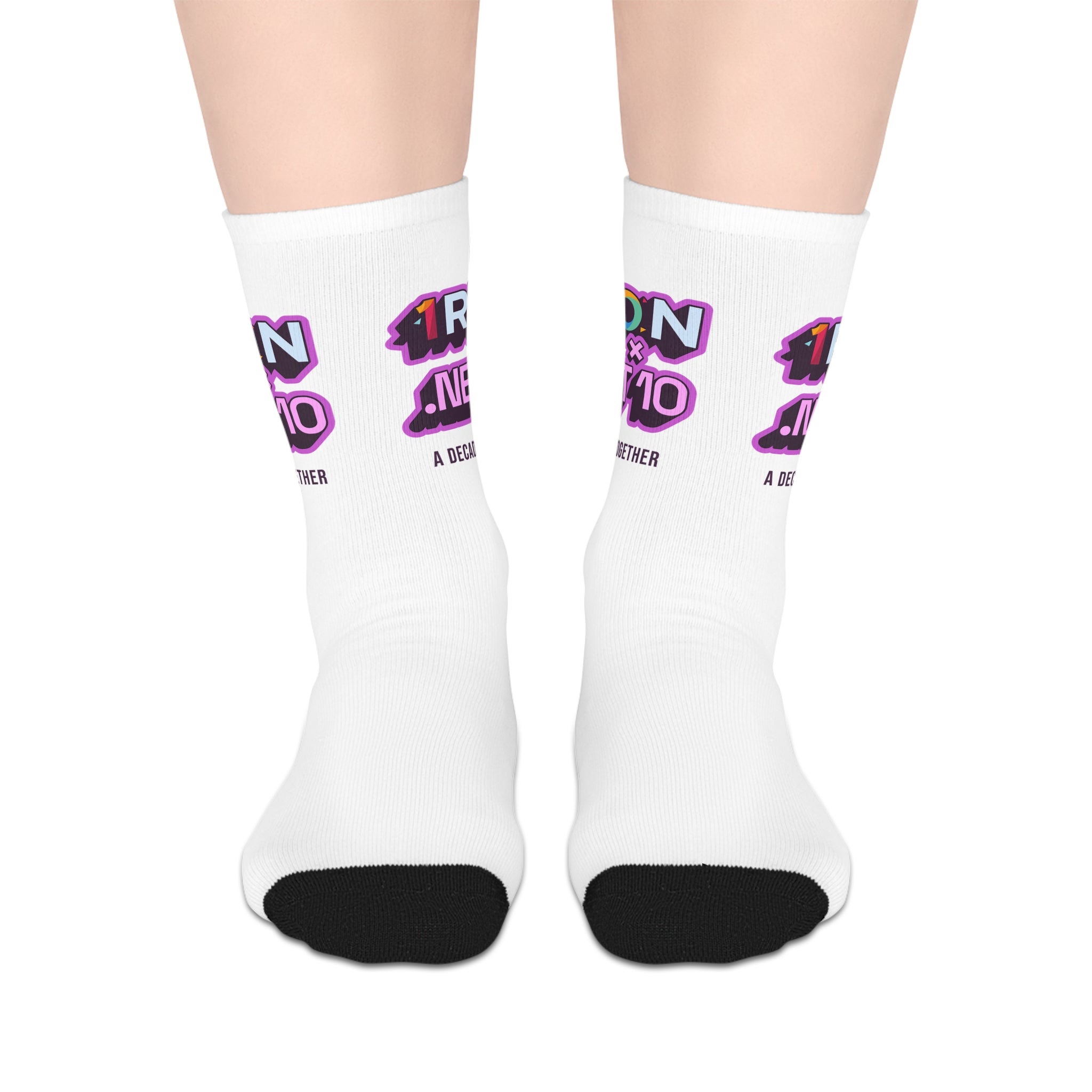 .NET 10 x Iron10 Socks (White)