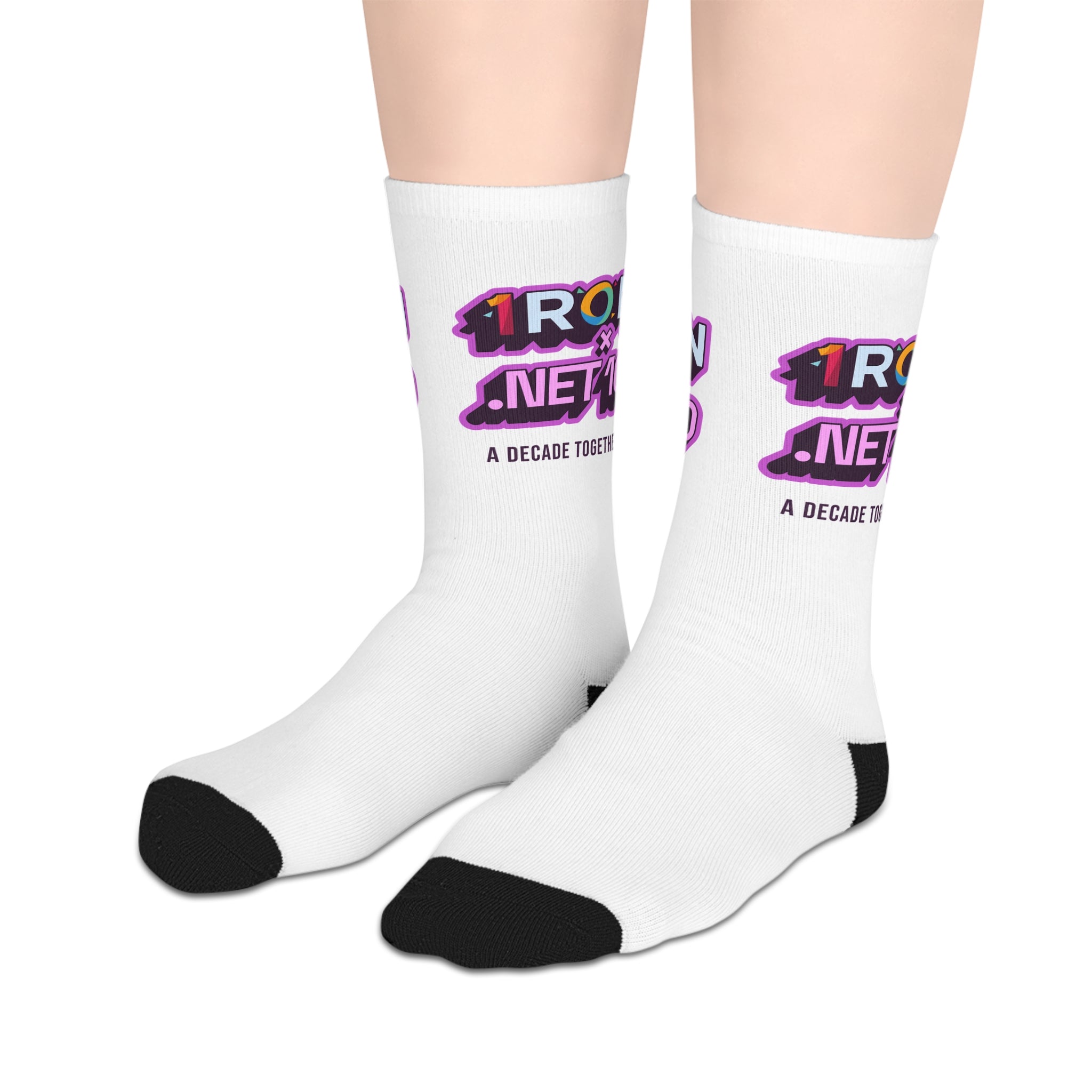 .NET 10 x Iron10 Socks (White)